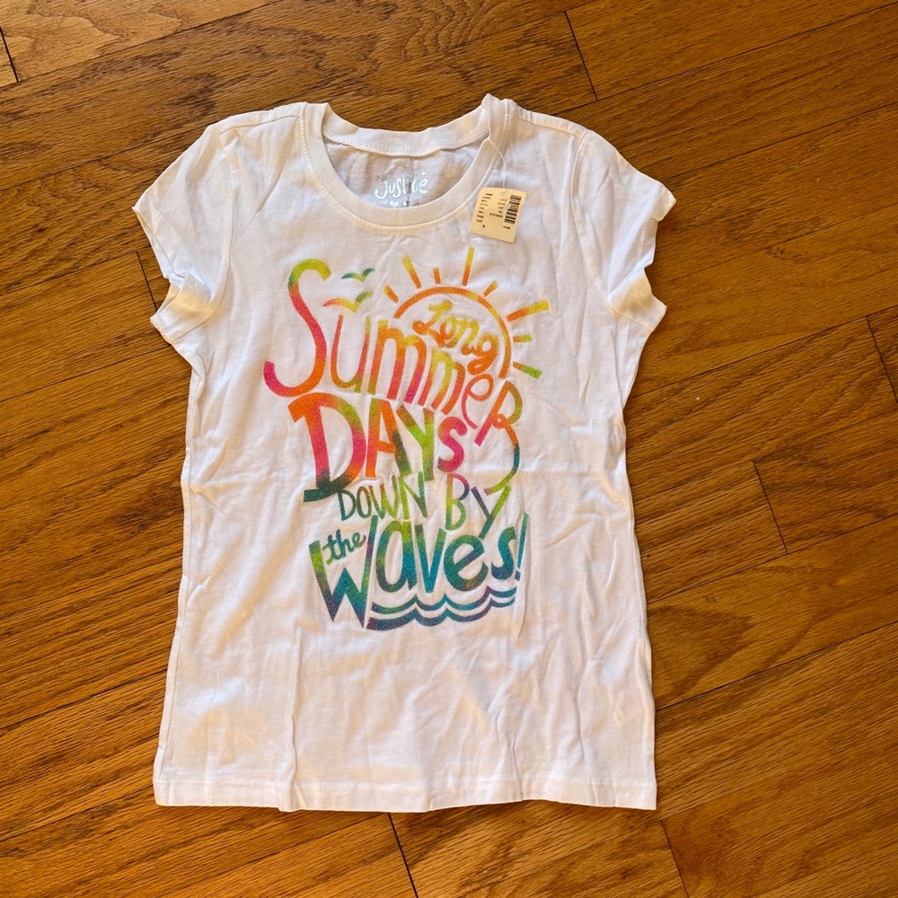 Justice for Girls white tshirt